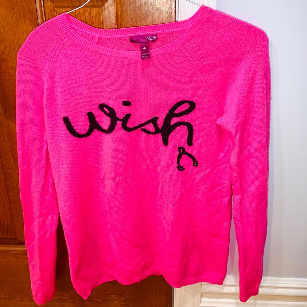 AQUA bright pink graphic sweater!